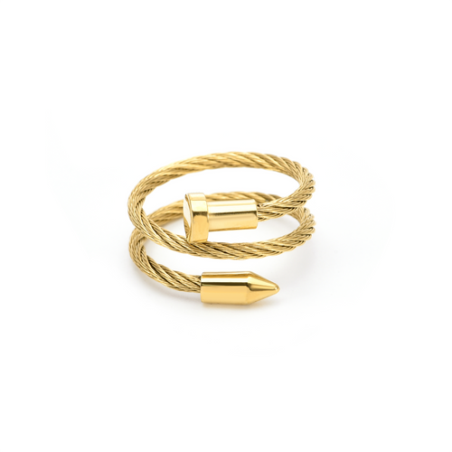 Gold Cable Adjustable Ring
